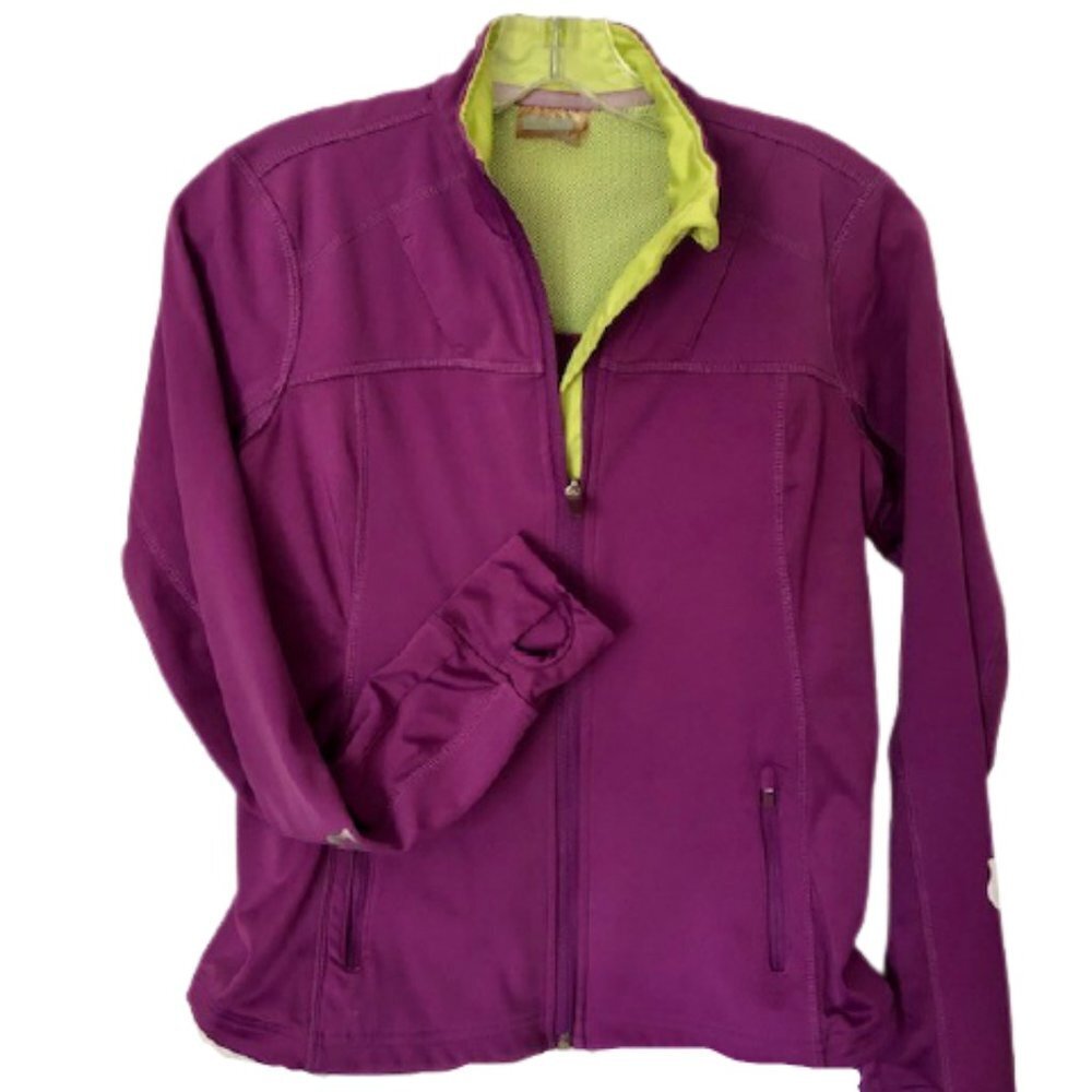 Athleta Purple/Lime Vented Jacket Reflective Details - XS